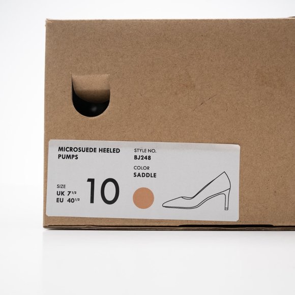 NEW J. CREW Microsuede Heeled Pumps in Saddle tan BJ248 $128 size 10 - Picture 13 of 14